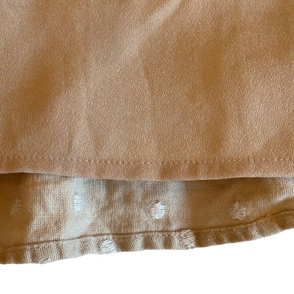 WAYF Womens L Ruffle Wrap Dress Polka Dot Linen Summer Classic Minimalist - Picture 9 of 14